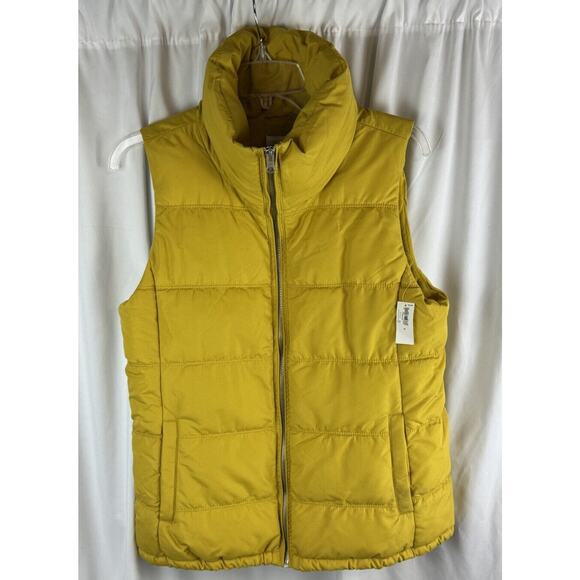 Old Navy Canvas Puffer Vest, Yellow M cold weather gorpcore 64-03 NWT - Picture 6 of 16